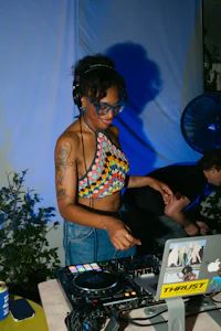 a woman wearing a t-shirt